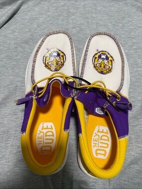 Hey Dude Sneakers in Purple, Yellow & White